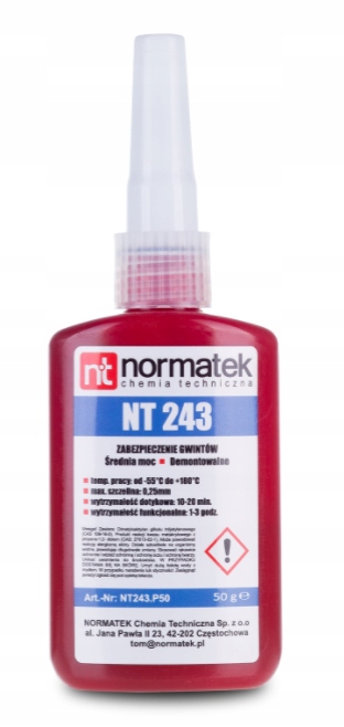 NORMATEK, ZABEZPIECZENIE GWINTÓW ŚREDNIA MOC NT243