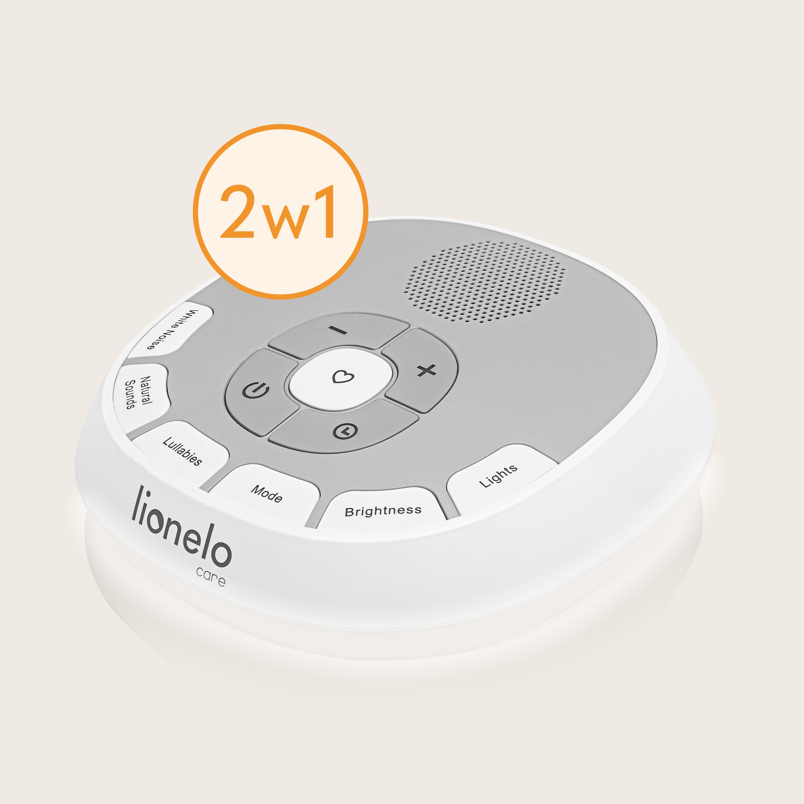 TRAVEL MUSIC BOX ÉJSZAKAI LÁMPA SLEEP BOX RECORD YOUR HEARTBEAT lionelo BabyNap Gyártói kód 20 előre feltöltött hang, 11 világos szín