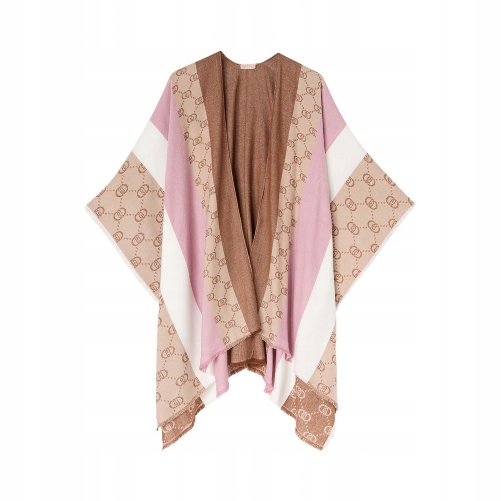 LIU JO ORYGINALNE PONCZO/PONCHO WIELOKOLOROWE LOGOWANE WISKOZA