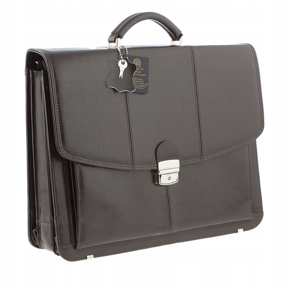 SKÓRZANA AKTÓWKA MĘSKA TECZKA SKÓRA NATURALNA NESESER CIEMNY BRĄZ GALSKÓR