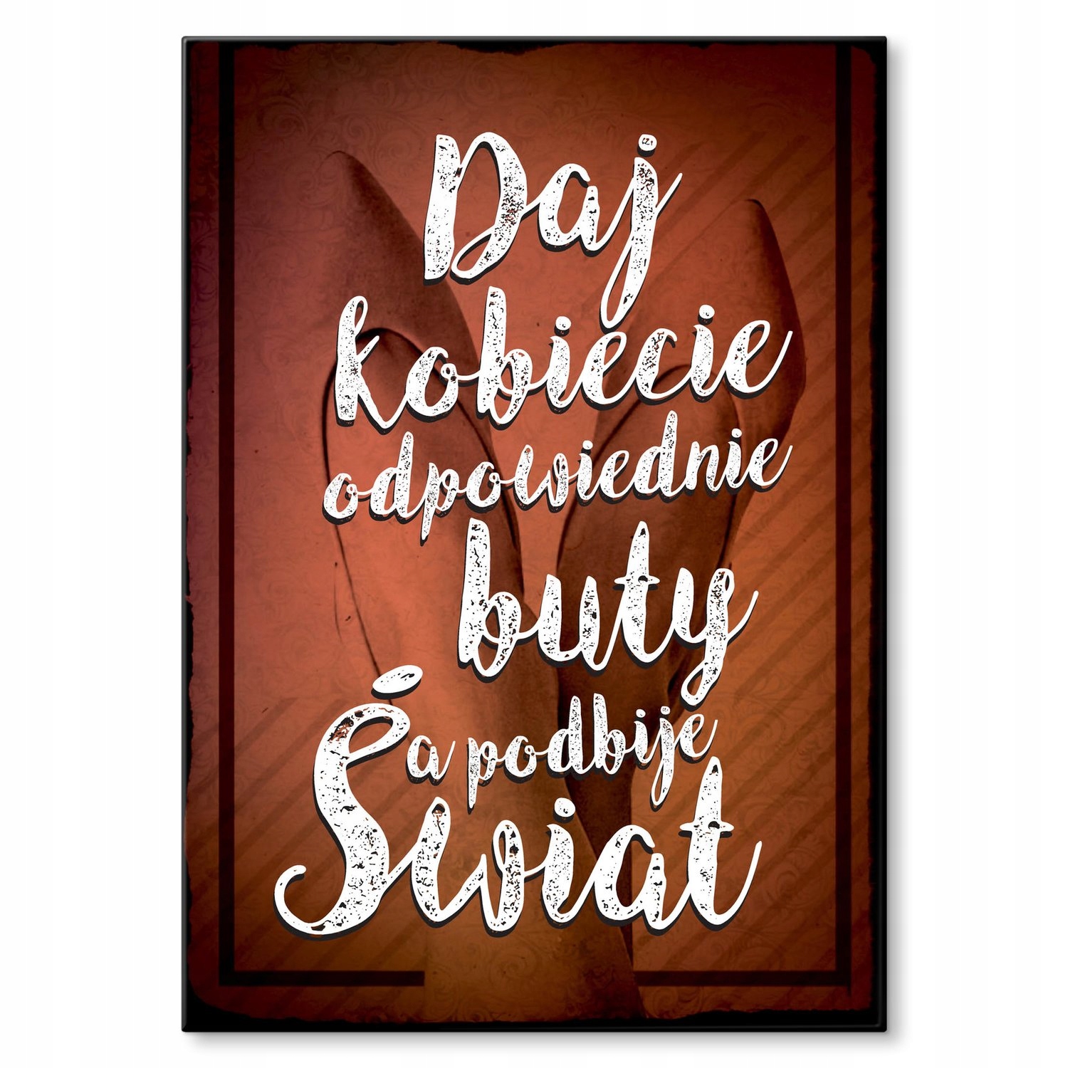 Kovový plakát Dárek ženě boty 42 x 59 cm