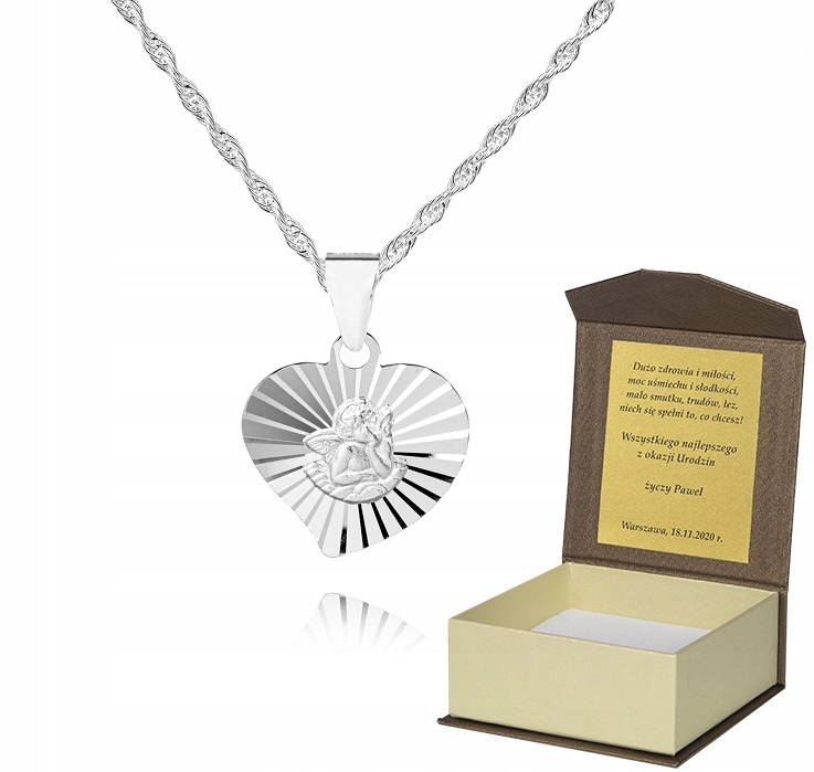 925 Stříbrný Řetízek 50 cm Srdce Věnování S1Z50