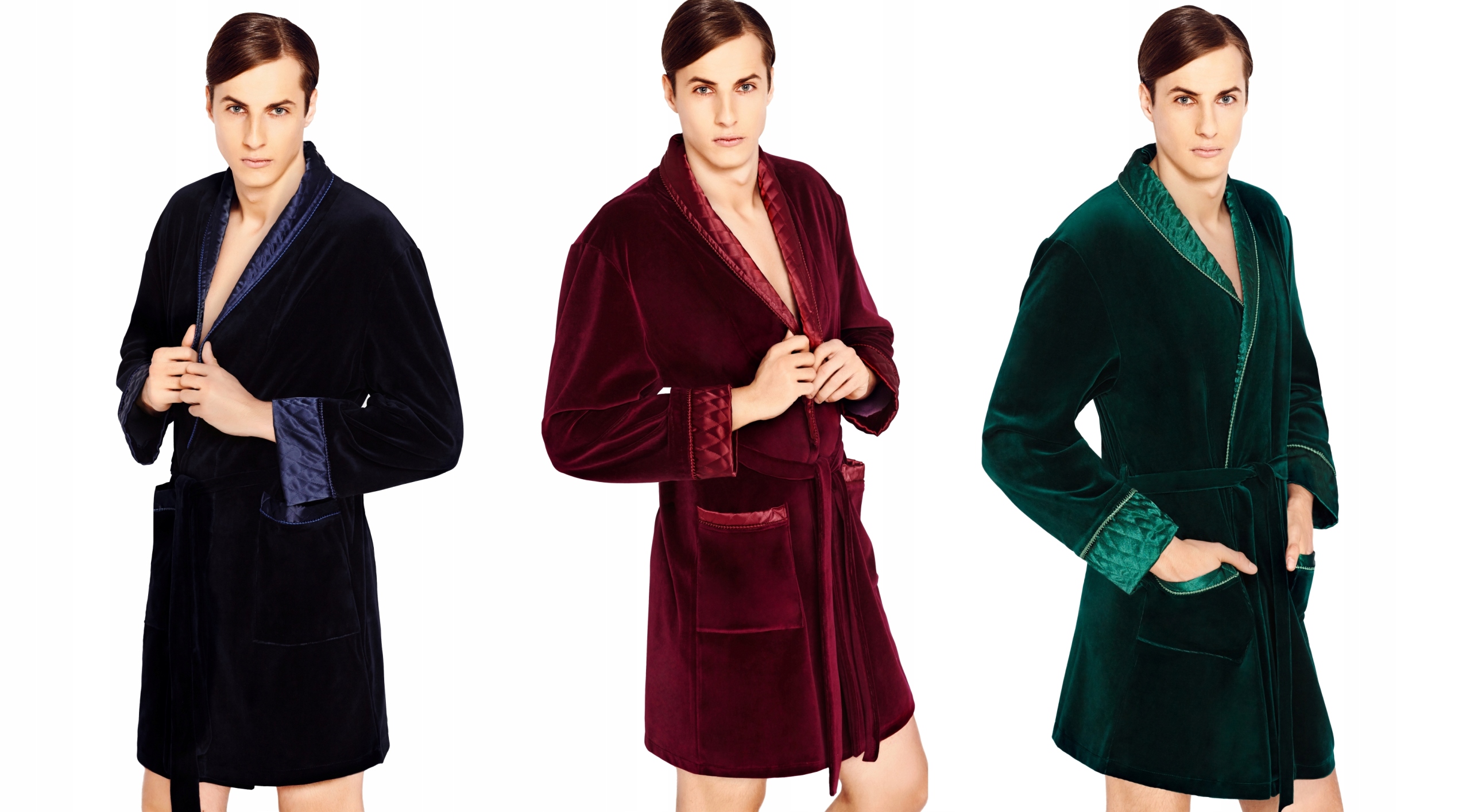 Bonžurka Pánský Župan S Kapsami Na Pásek, Zelená, Velikost XL