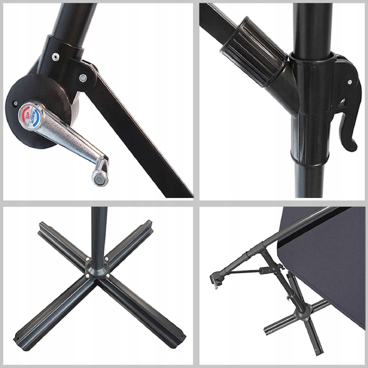 PARASOL OGRODOWY z WYSIĘGNIKIEM I FALBANĄ DUŻY SKŁADANY SOLIDNY +POKROWIEC Wysokość produktu 250 cm