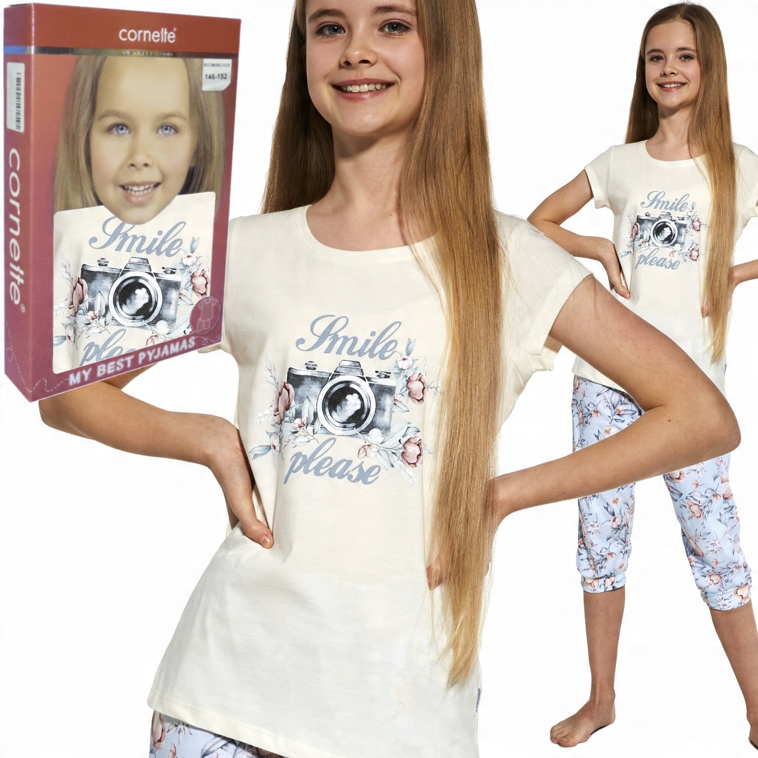 

Cornette piżama dziewczęca 571/95 Smile ecru