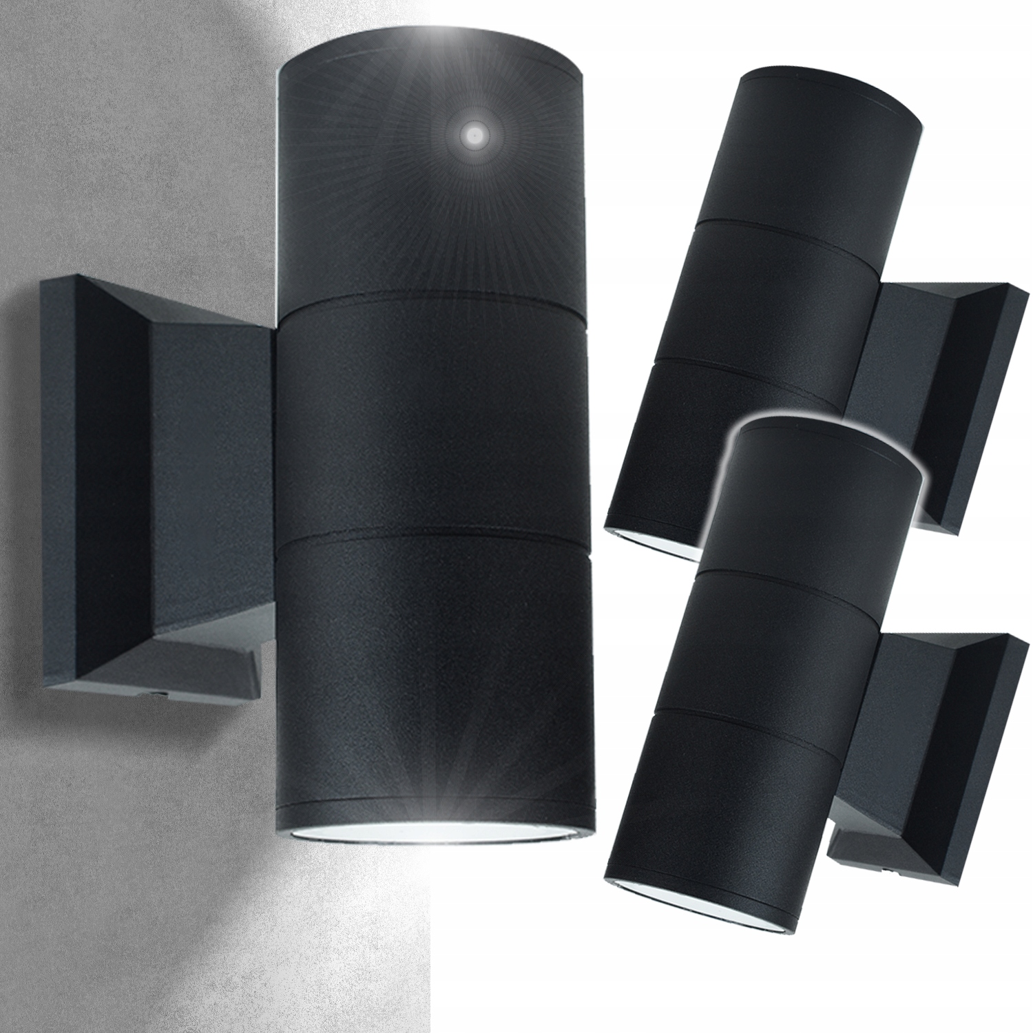 3x Vodotěsné venkovní nástěnné svítidlo Dekorativní hliník