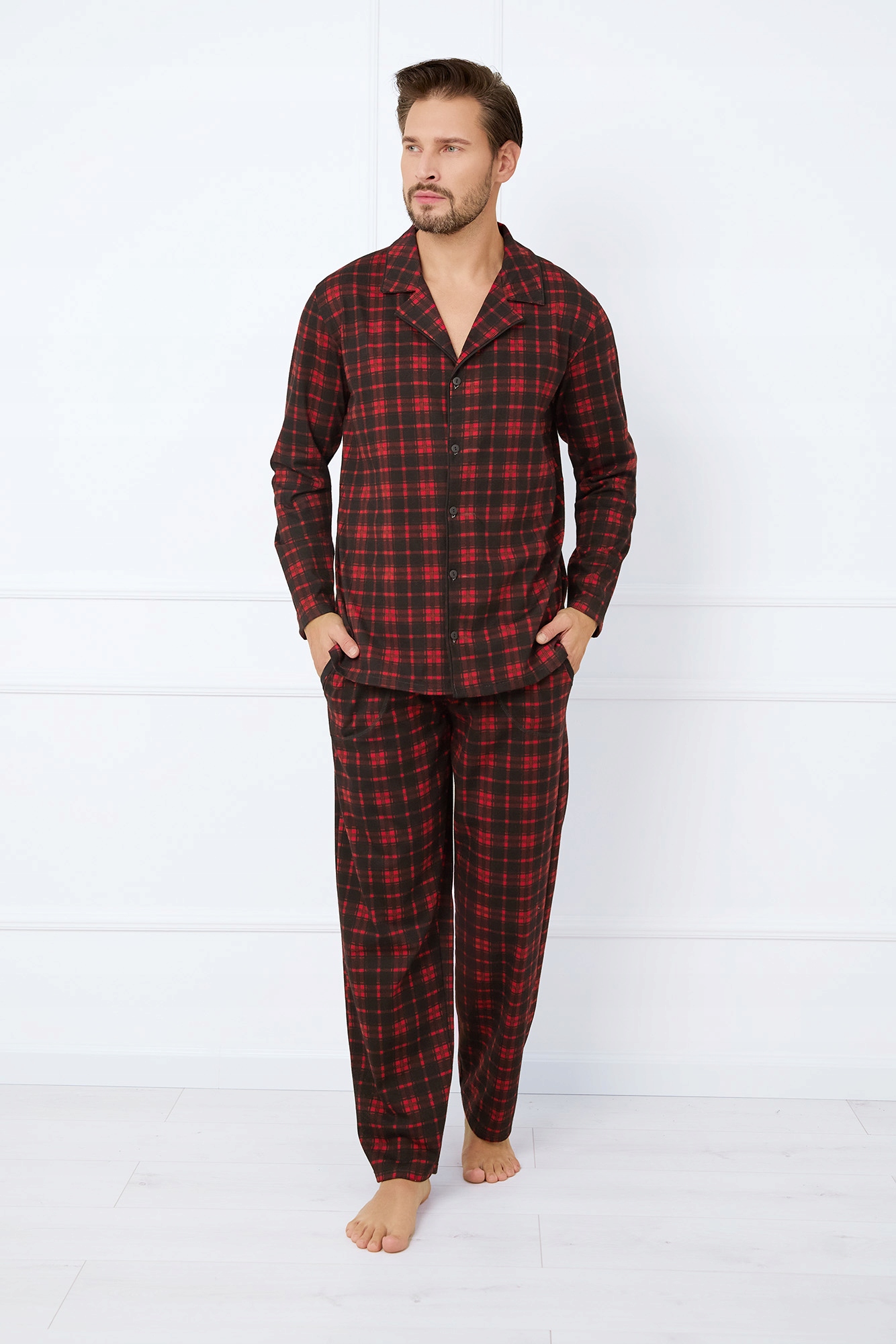 Pánské pyžamo Bavlna s dlouhým rukávem a dlouhými kalhotami Nicolas Italian Fashion