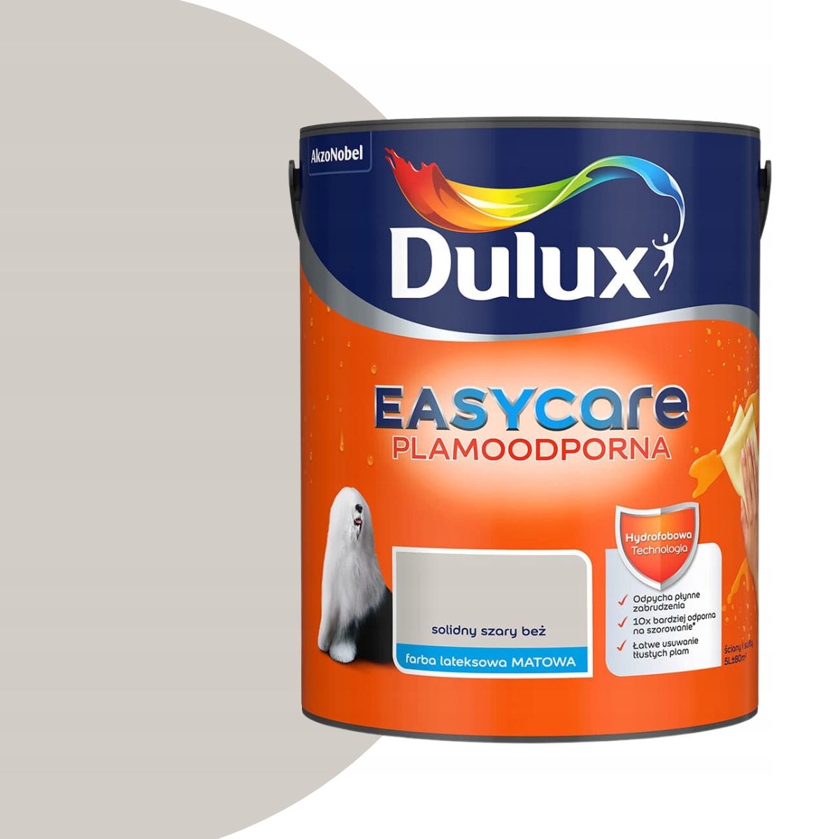 Dulux Easycare Barva odolná proti skvrnám 5L Pevná šedá béžová