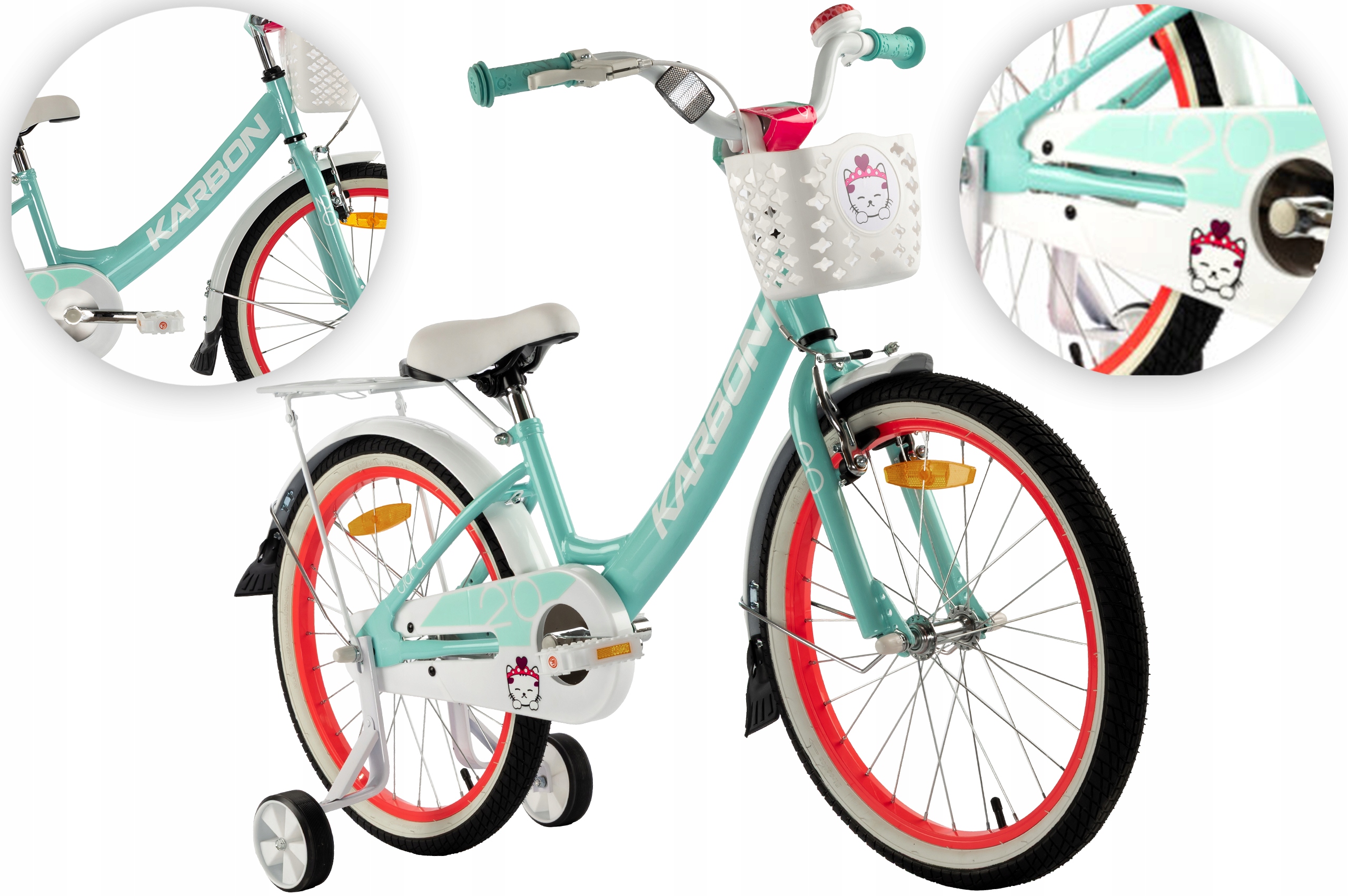 Rower dziecięcy 20" Karbon Tiara miętowy R25