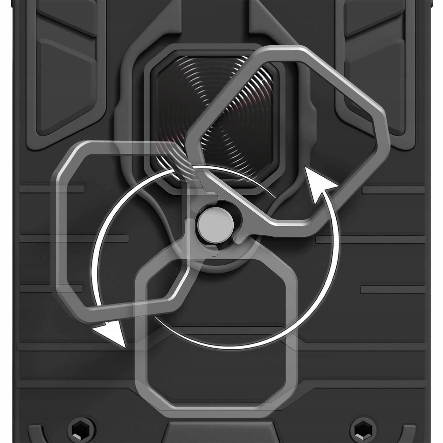 ETUI PANCERNE DO IPHONE 13 CZARNE OBUDOWA ARMOR HOLDER RING CASE + SZKŁO 9H Kolekcja ETUI ARMOR