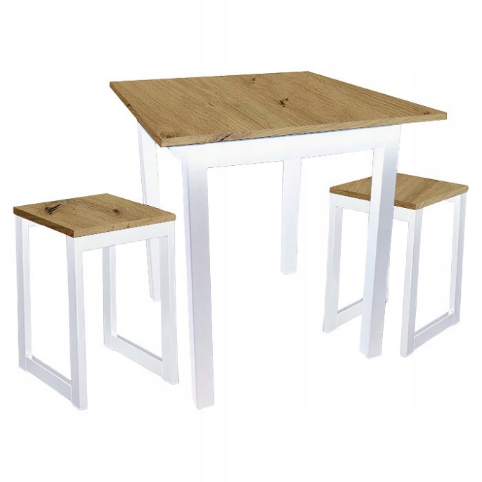 

Komplet Stół 60x60 +2x Taboret Loft Warianty Kolor