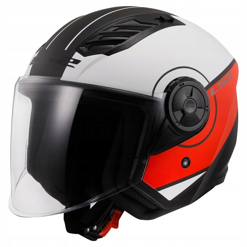 LS2 OF616 Airflow II Cover White Red Matt otvorená prilba na skúter M