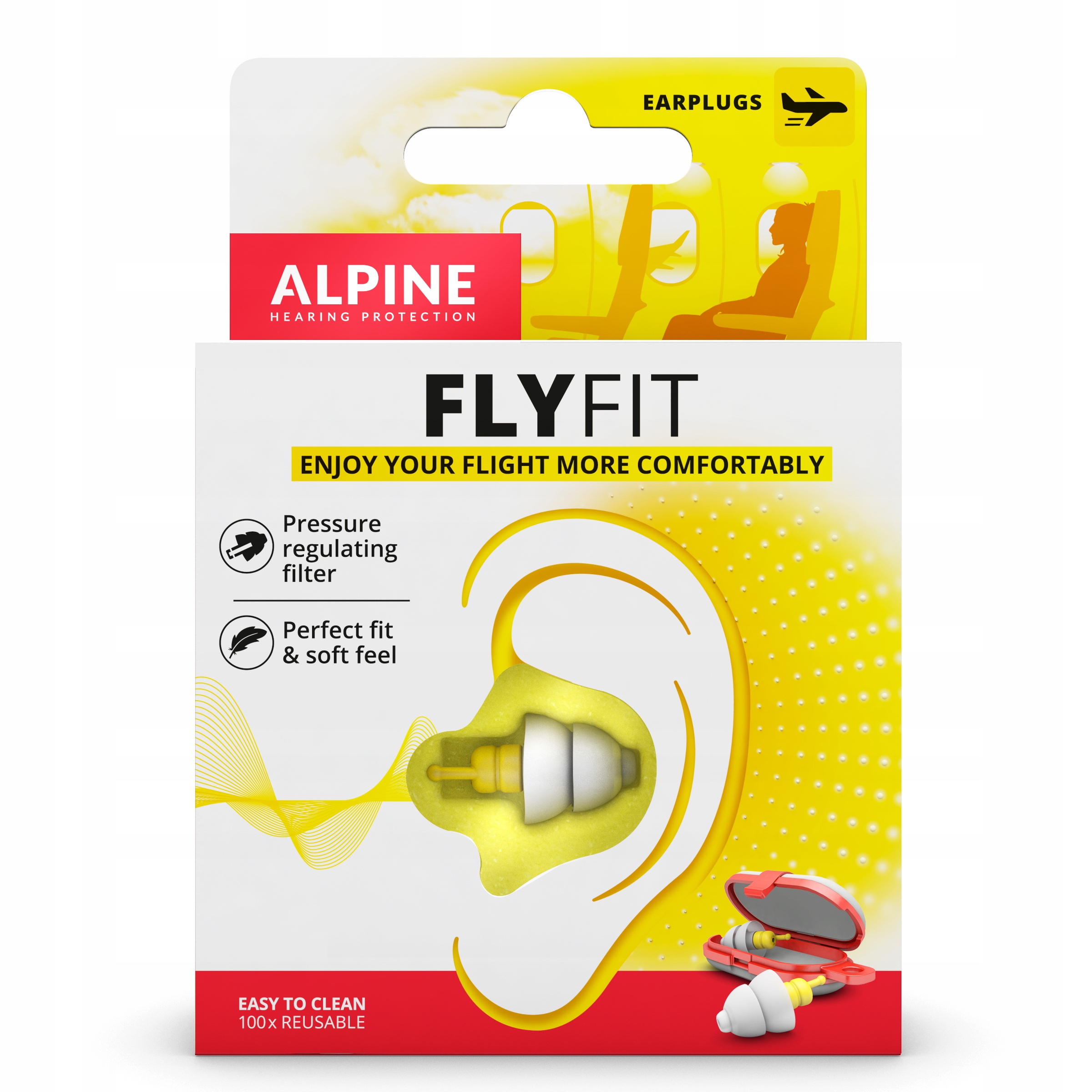 Zatyczki do uszu do samolotu, przy zapaleniu ucha, Alpine FlyFit