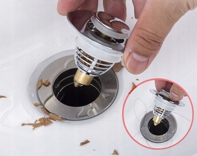 KOREK UMYWALKOWY AUTOMATYCZNY KLIK-KLAK FILTR Kolor srebrny