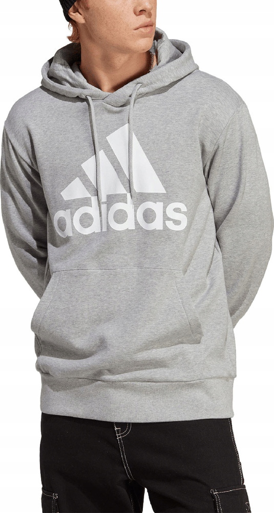 Pánská Mikina Adidas Essentials French Terry Big Logo Hoodie Šedá, velikost XL