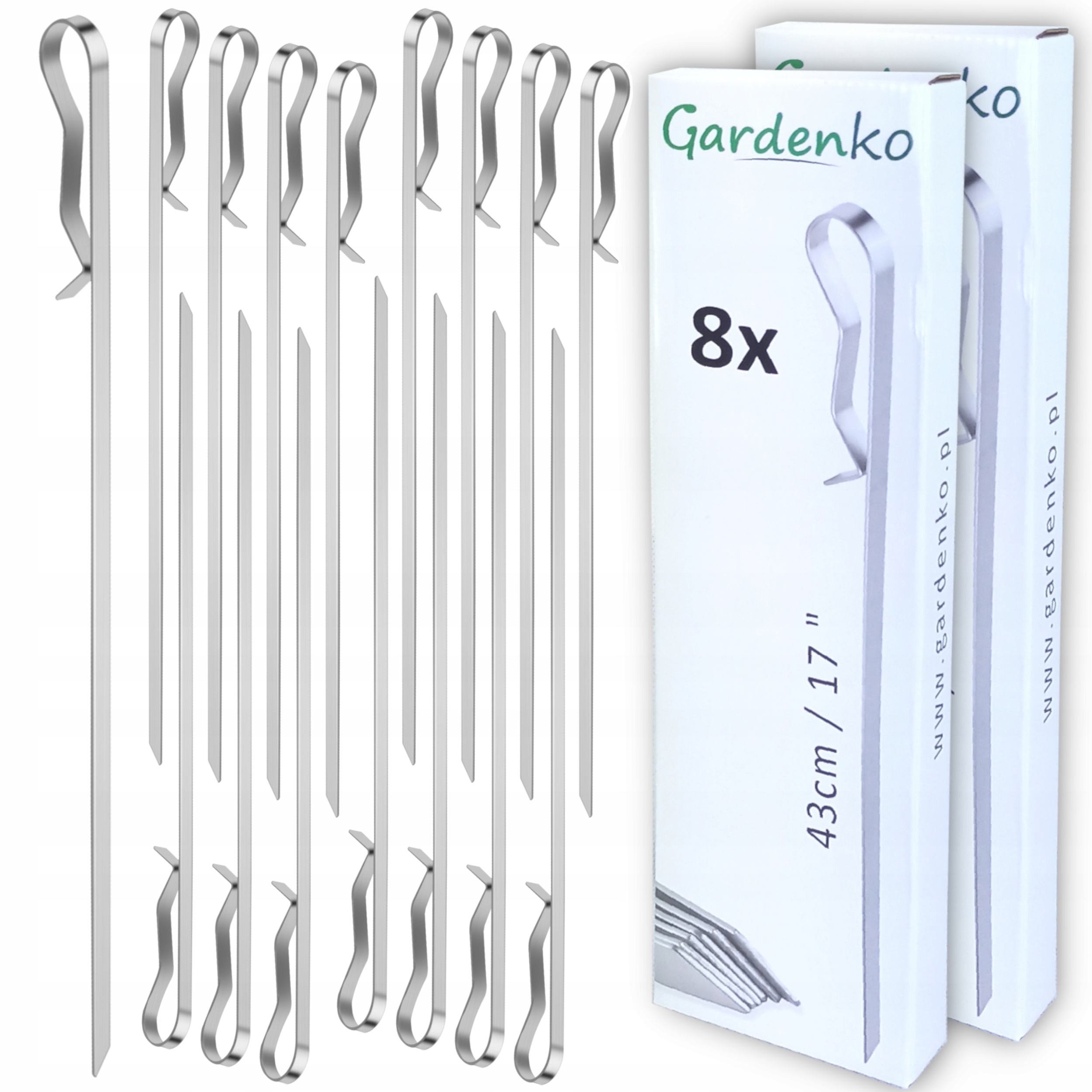 16 x Špízy na špízy na grilování Ocelové špízy Špízy 43 cm