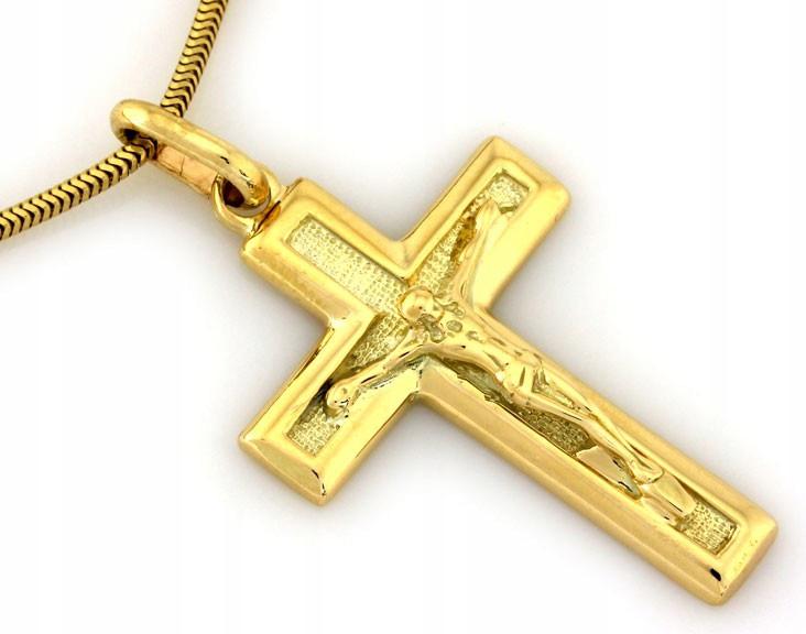 Křížek ze zlata 585 s obrázkem Ježíška jako dárek, křest, svaté přijímání