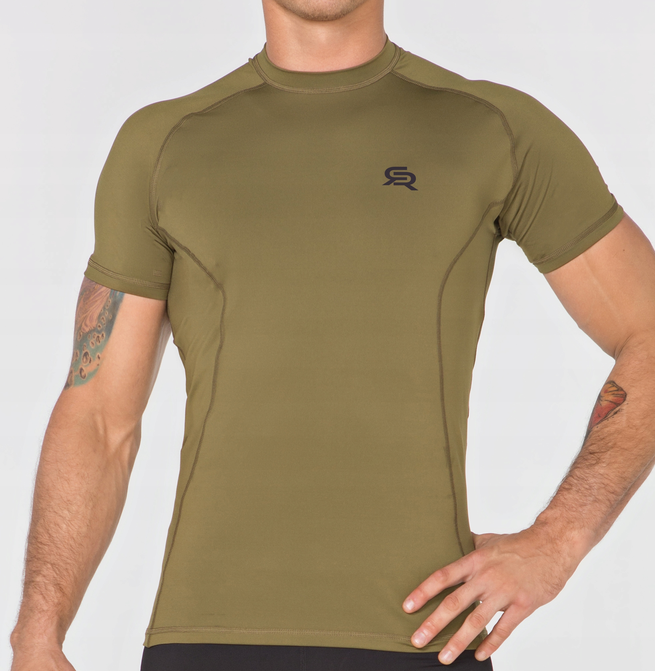 SZYBKOSCHNĄCA KOSZULKA TERMOAKTYWNA KHAKI WOJSKOWA Marka Rough Radical