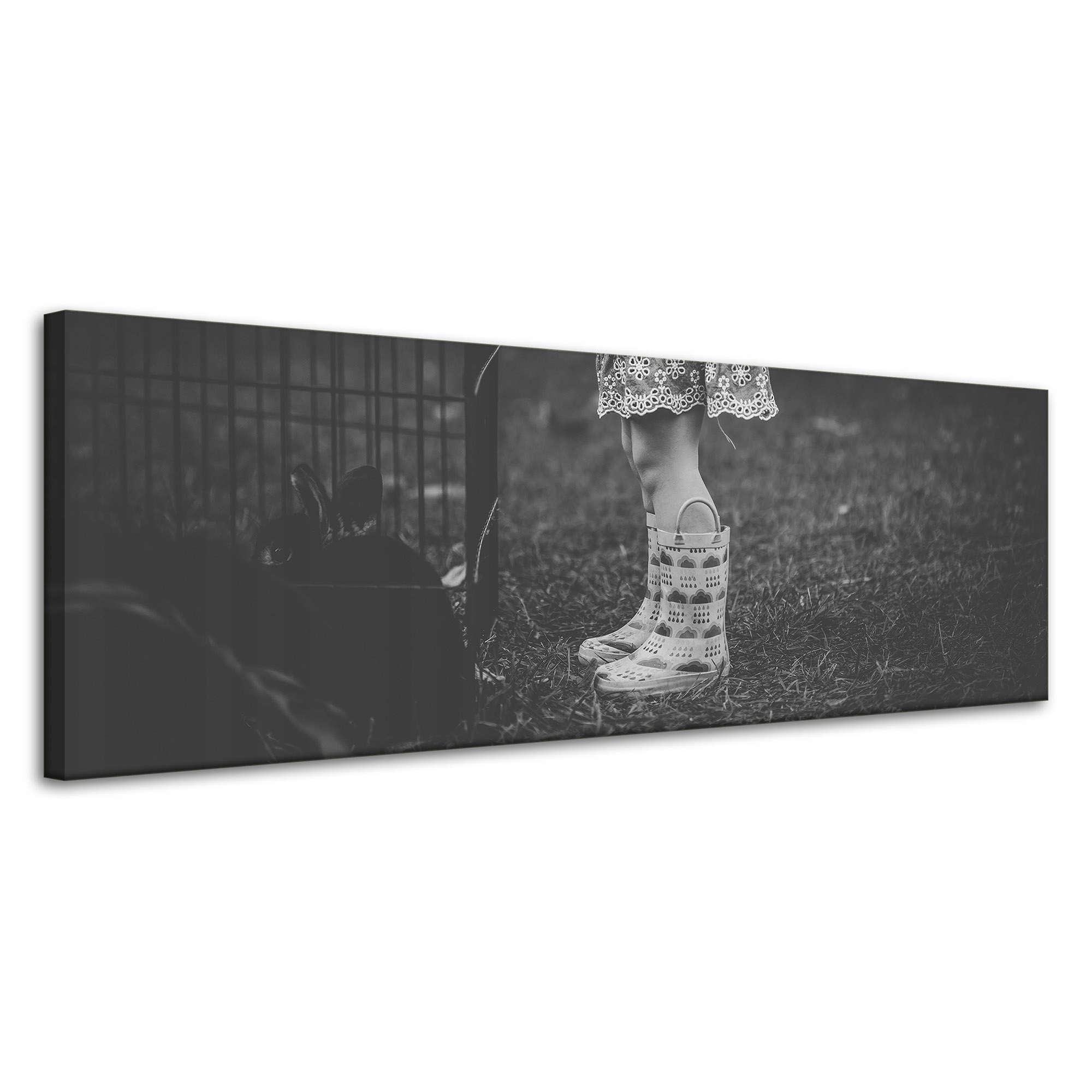 Obraz Canvas Černobílé dětské holínky 120x40