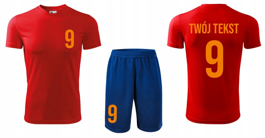STRÓJ PIŁKARSKI Z WŁASNYM NADRUKIEM NAPISEM (L) KOMPLET SPORTOWY