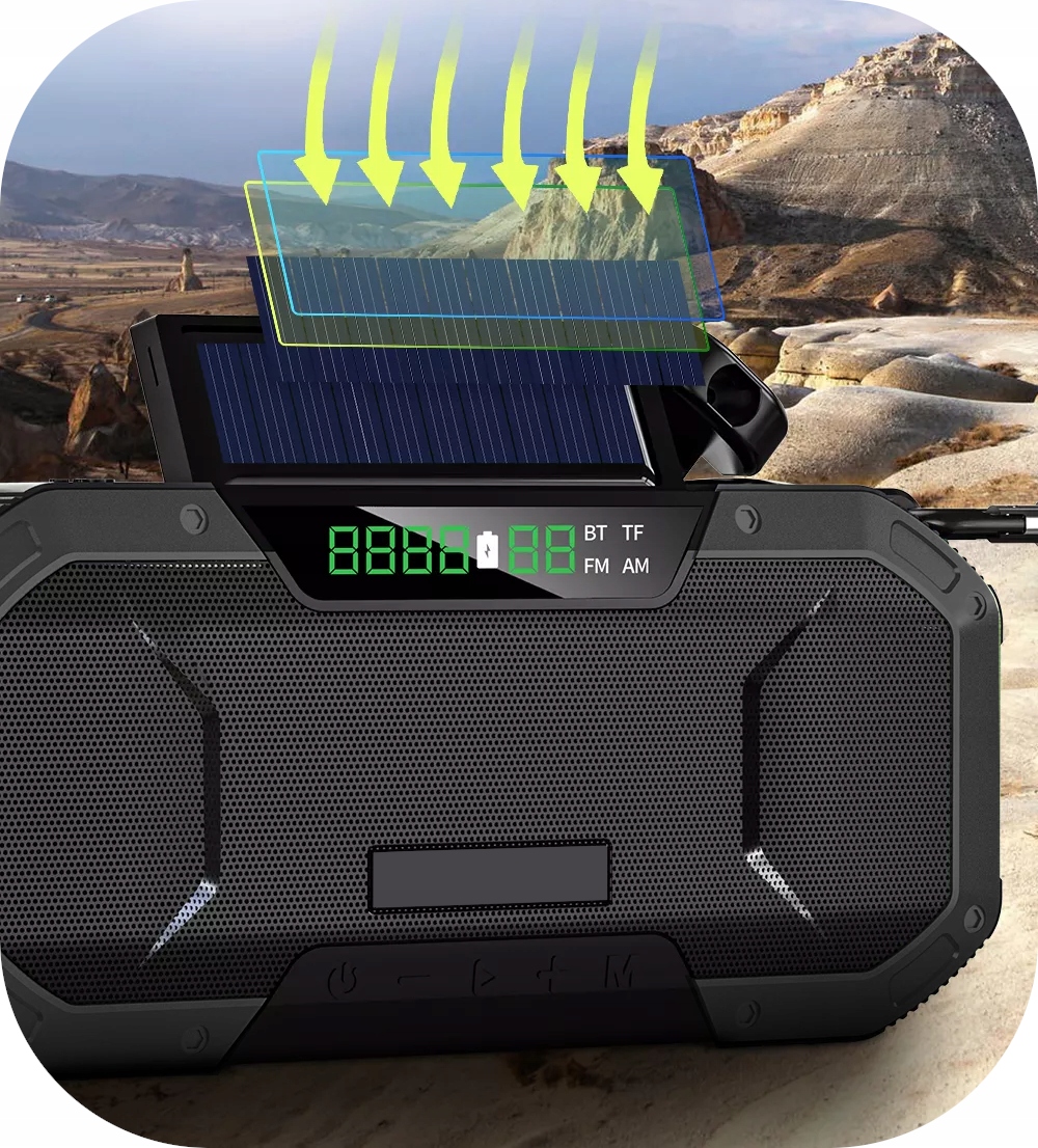 FM SOLAR RADIO CRANK TORCH POWER BANK USB SOS Інша марка