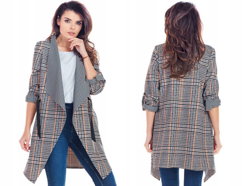 

elegancka Narzutka damska w Kratę 40/42 L/XL