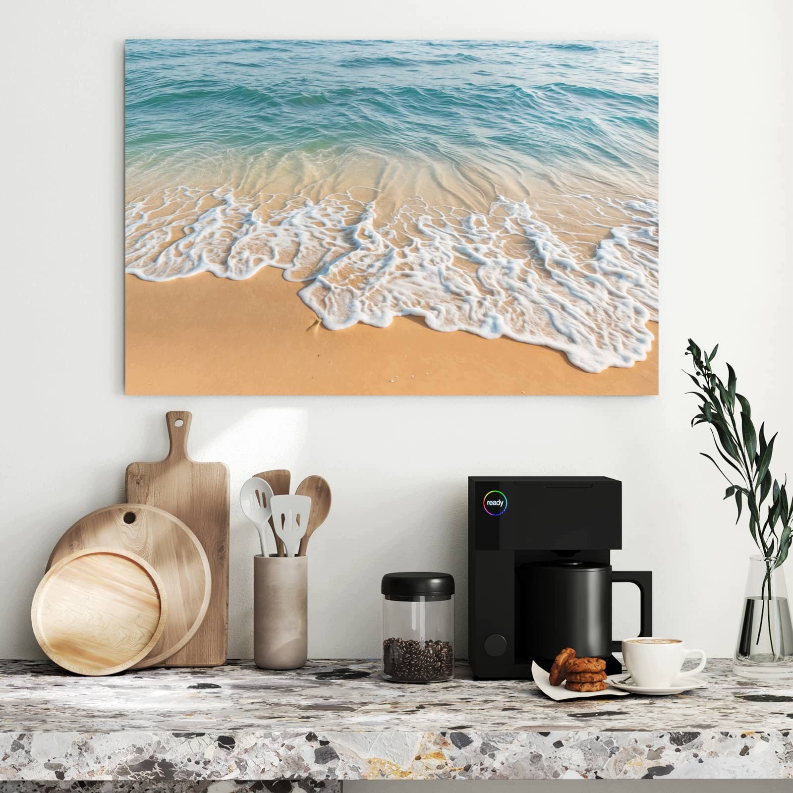 Magnetická tabule Vlny Pláž 90 × 60 cm