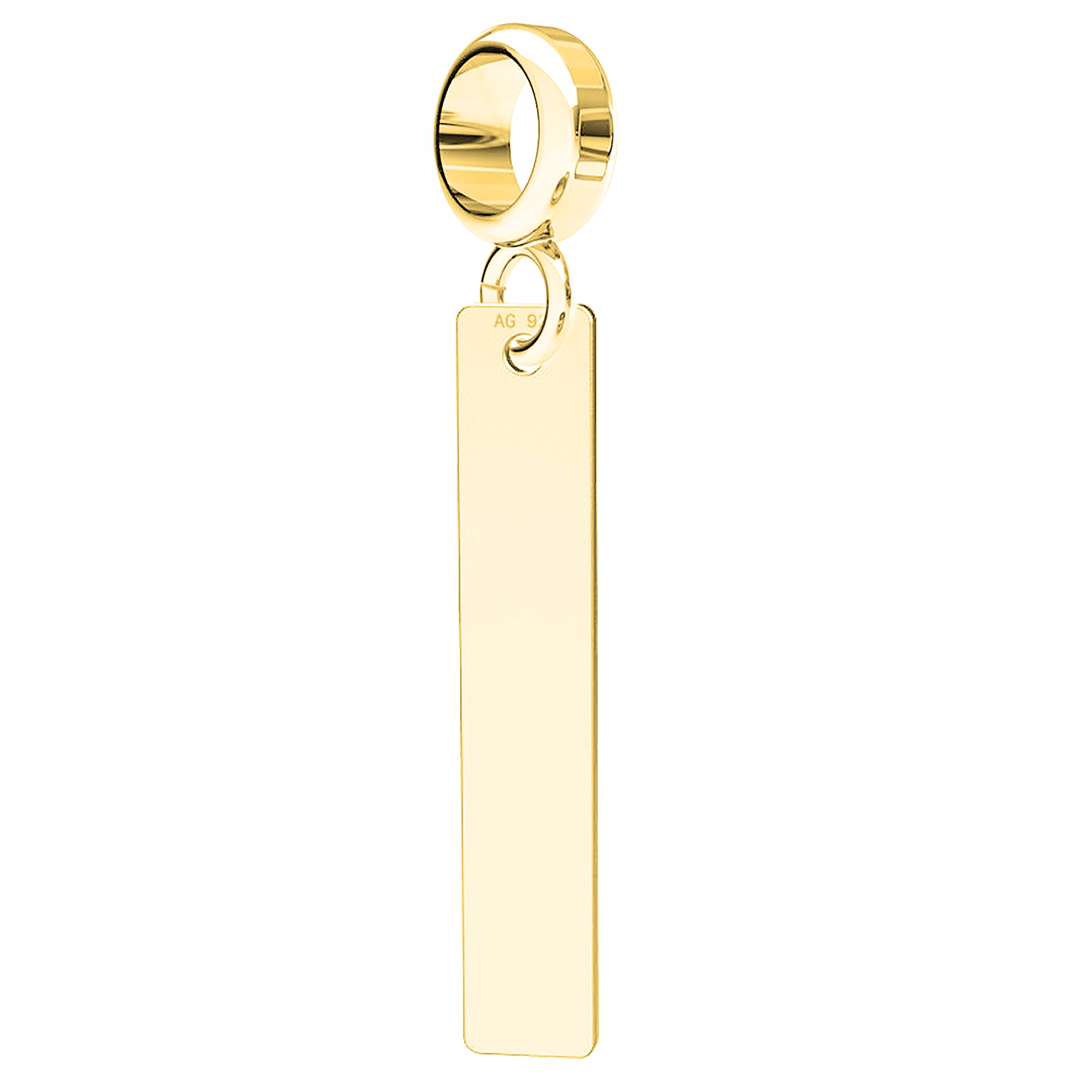 

Charms złoty Blaszka wiszący srebro 925