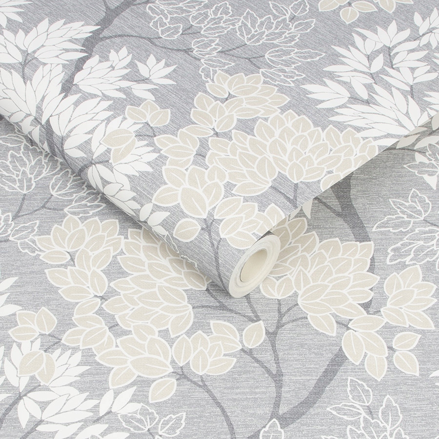 SZARA TAPETA GAŁĘZIE DRZEWA ROŚLINNA Kod producenta 107975