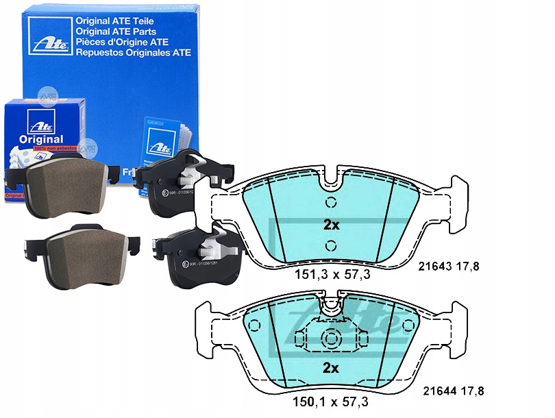 ATE13.0470-5405.2 Brzdové Destičky Bmw Přední 3/Z3/Z4 90 Asistent řidiče #33