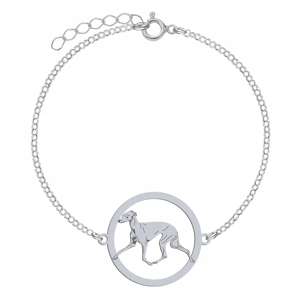 Stříbrný náramek z Italian Sighthound 925 Dedikace Gravírování Bonus