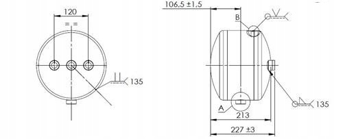 0054323201 - Воздушный бак 7,5 л 246X227 ATEGO ACTROS AXOR