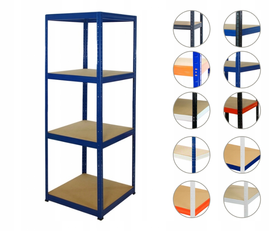 Skladový regál kovový garážový regál Helios Hnn 180x045x45 4 police