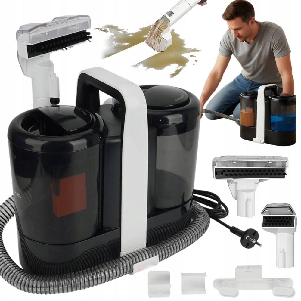 Vysavač 600 W Na Praní Koberců Čalounění Auta 15 Kpa Mokrý Suchý