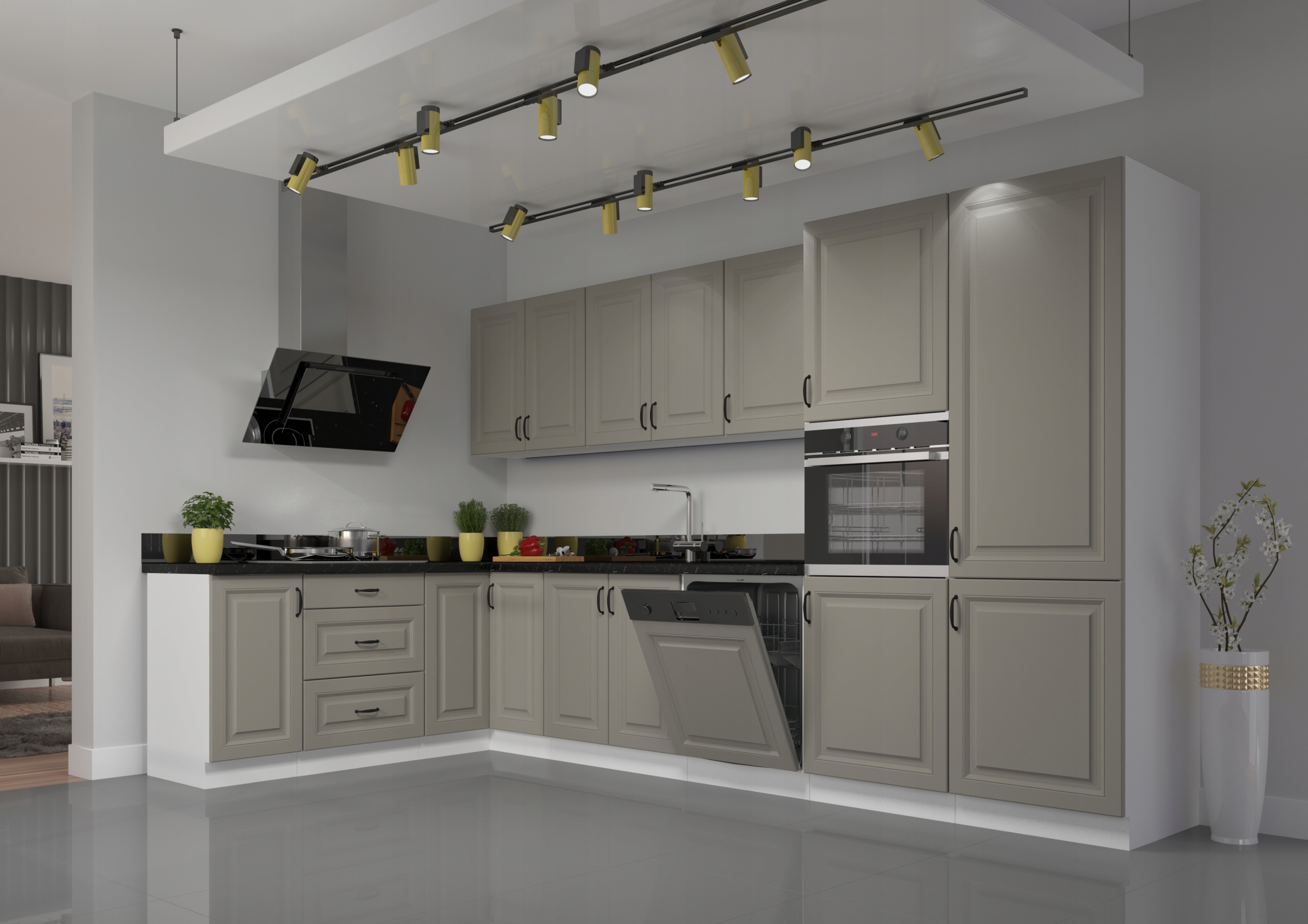 Szafka kuchenna górna 80x90 szara CLAYGREY SPRING Liczba szuflad Brak