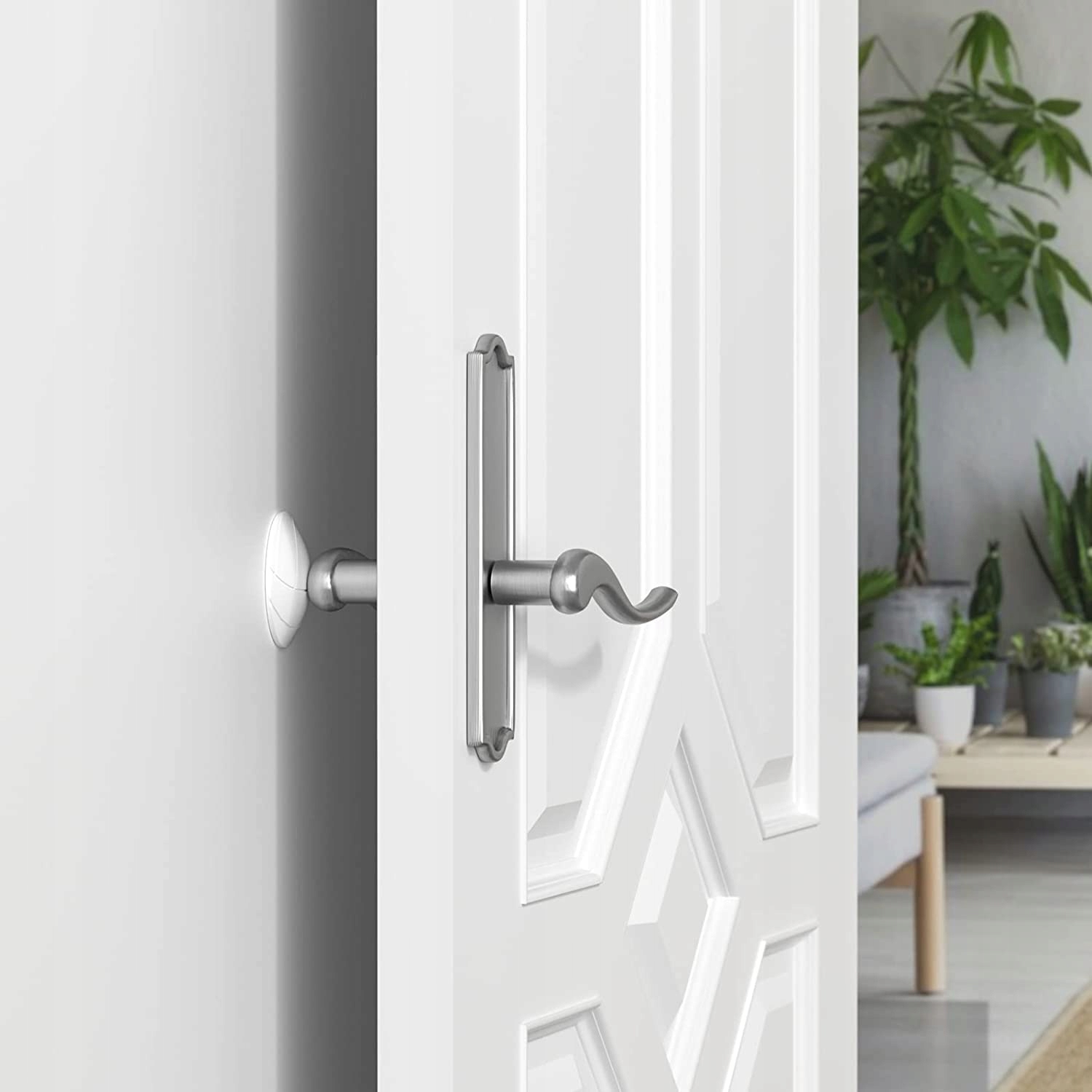 ODBOJNIKI STOPERY DO DRZWI SAMOPRZYLEPNE 12 SZTUK Kolor biały