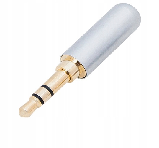 Wtyk mini mały Jack 3,5 STEREO srebrny SLIM (2971)