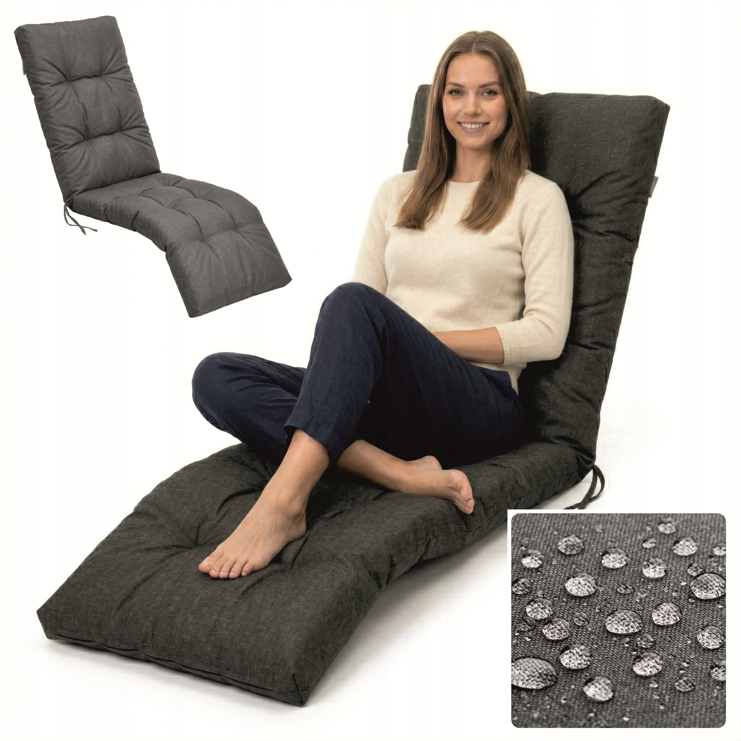 Polštář Na Lehátko Voděodolný Polštář na lehátko do zahrady 159 cm