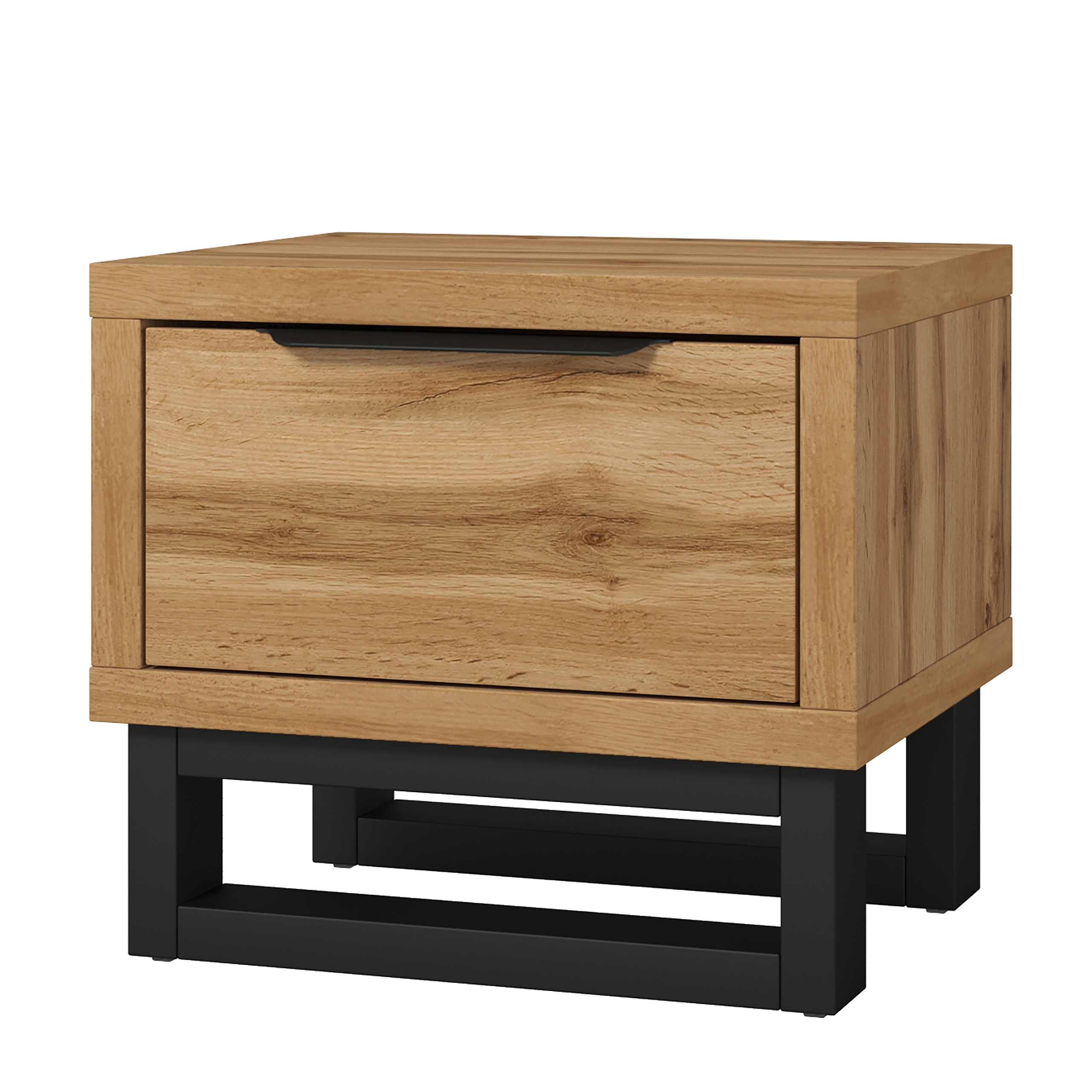 Noční Stolek Halletta 55 cm Šuplík Noční stolek do ložnice Dub Wotan
