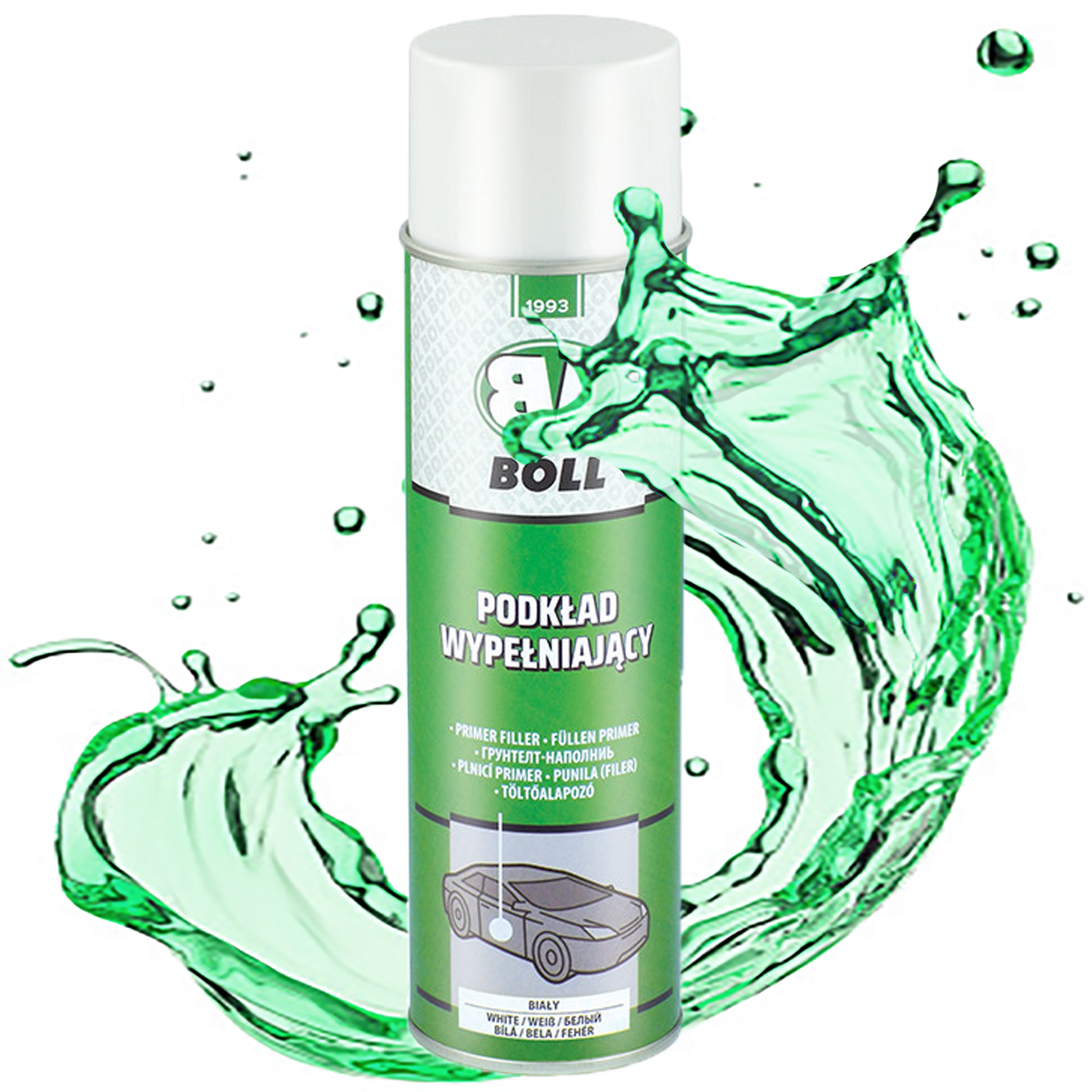 Podkład Wypełniający Wyrównujący Akrylowy Szybkoschnący Spray Biały Boll