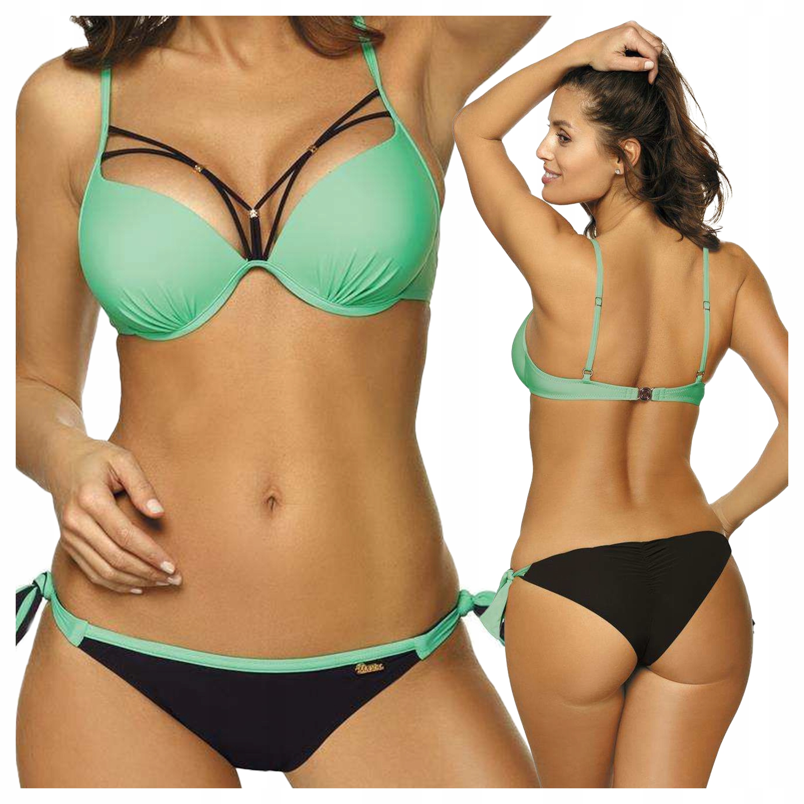 Fenoménní dvoudílný push-up plavkový kostým Virginia M-456 L Mořský