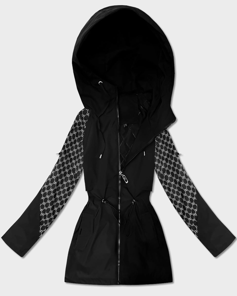 Tenká Bunda Kapuce KK60412 Černá S (36)