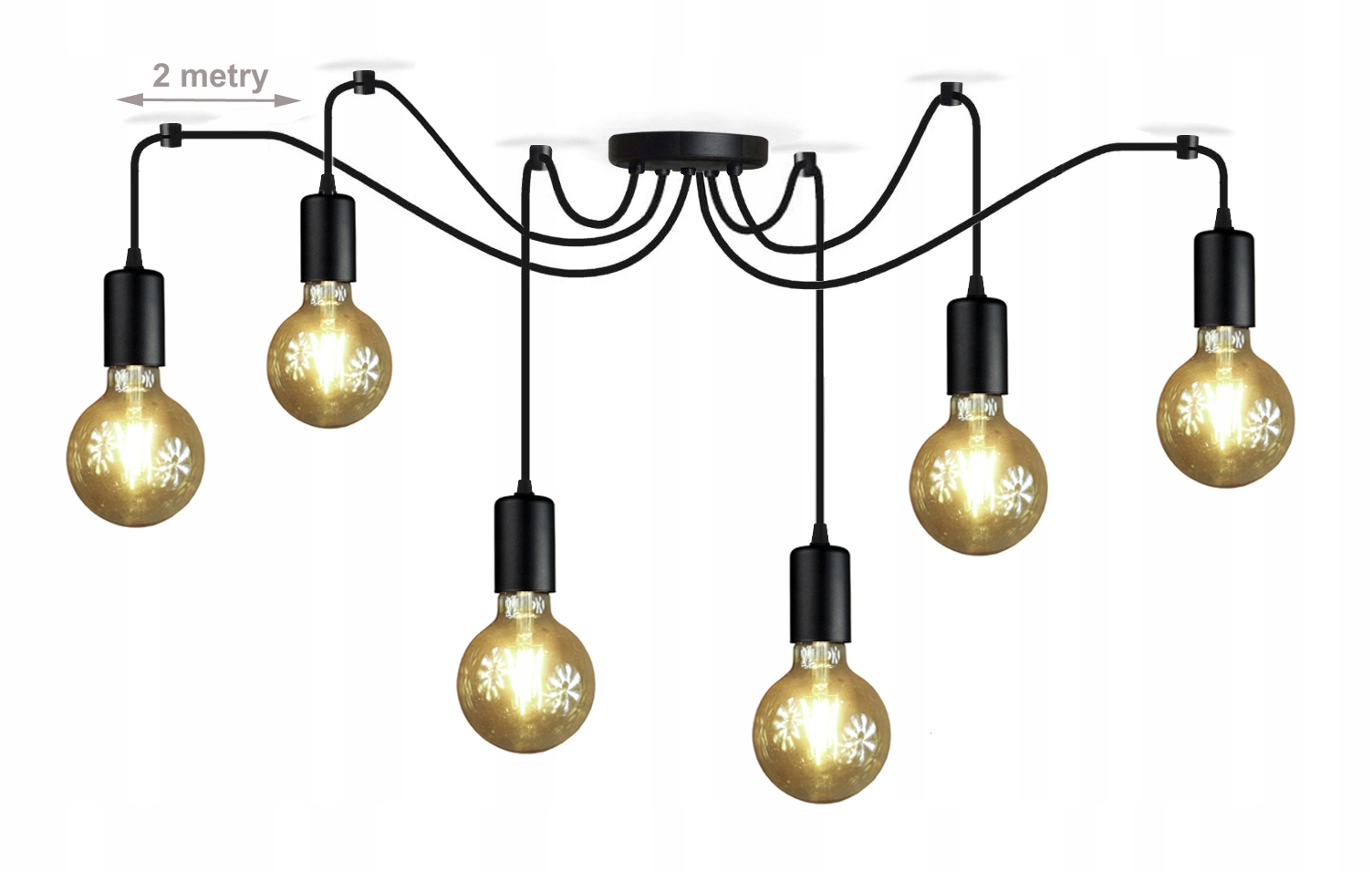 

Lampa Wisząca Sufitowa Pająk 6 Żyrandol 6xE27 Loft