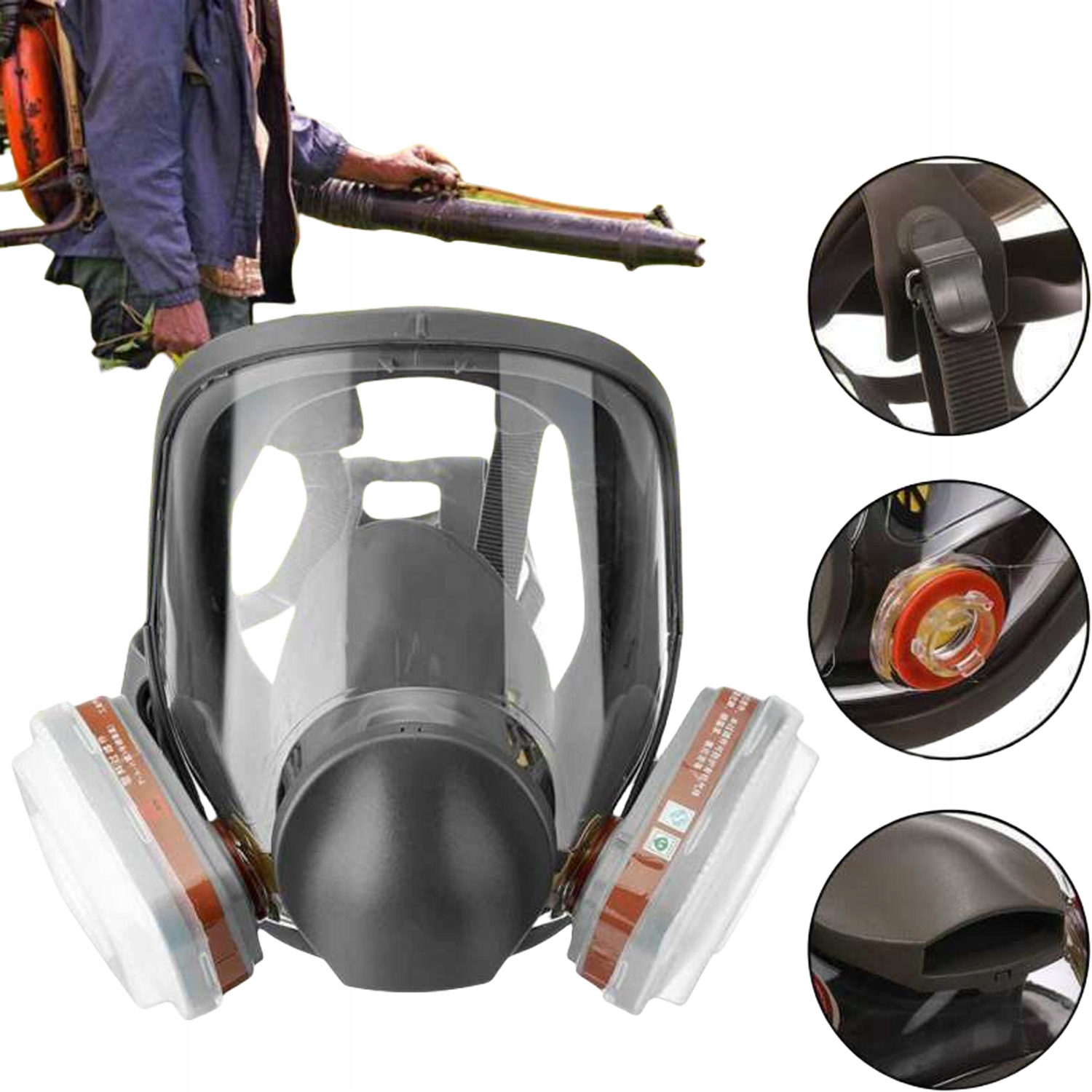 Maska Przeciwpyłowa Maska Lakiernicza 6800 Komplet Maska Pełnotwarzowa