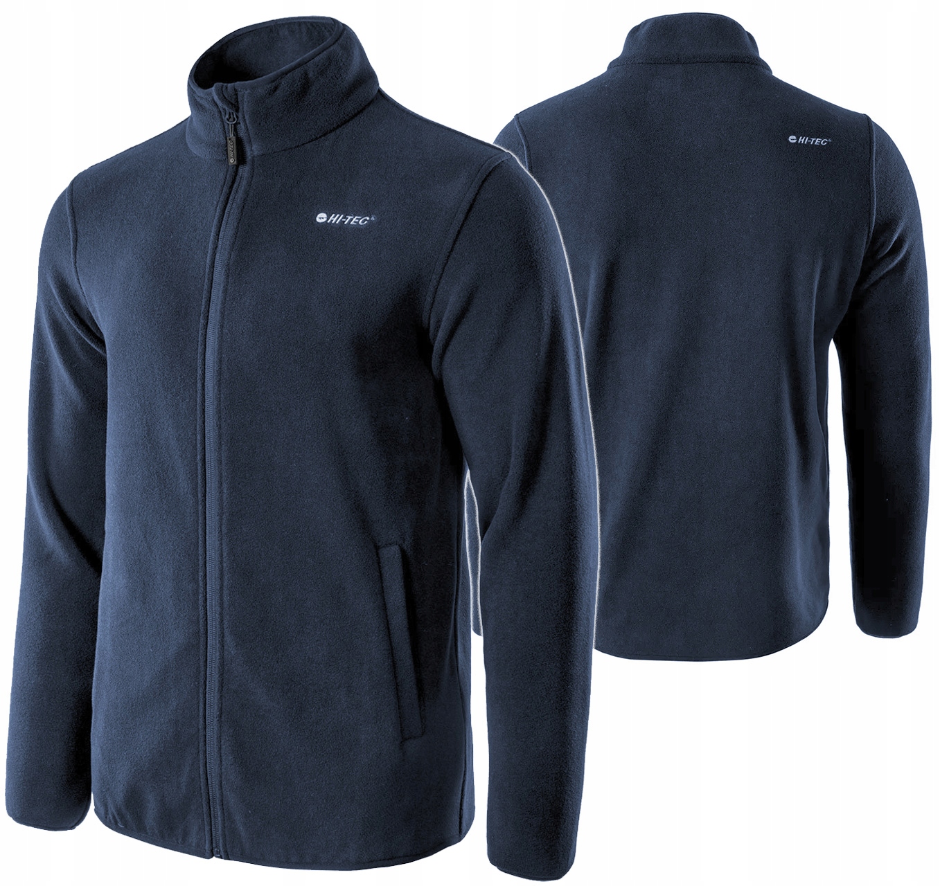 Fleecová Mikina Pánská Mikina Fleecová rozepínací Bez Kapuce Zoe II Hi-tec Mood Indigo