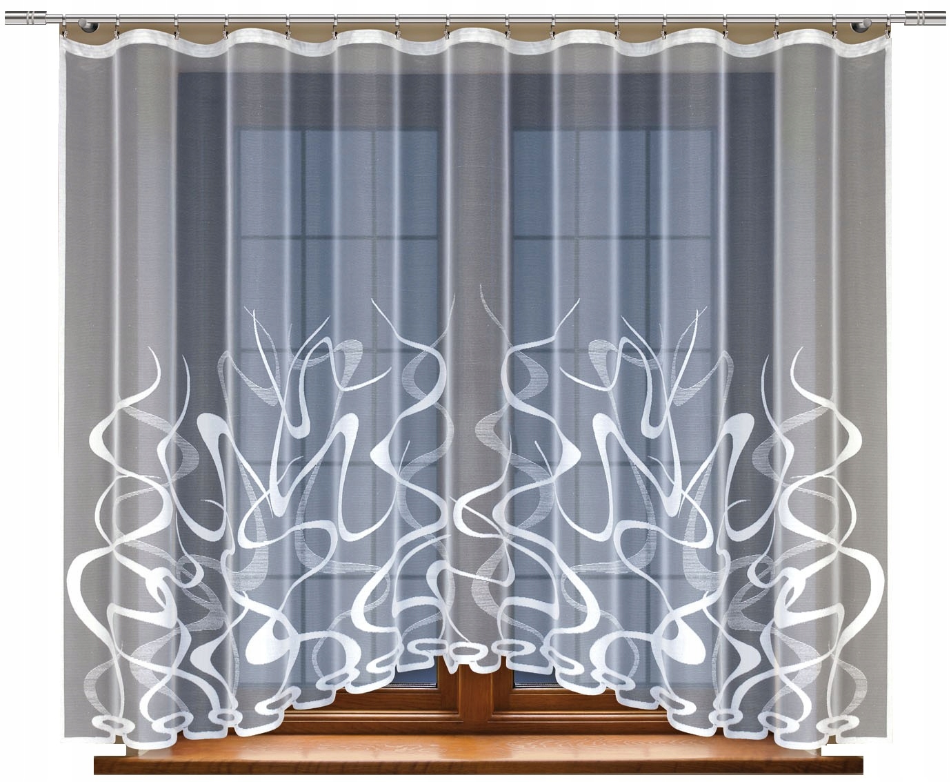 Firana żakardowa wzór 21998 400x160cm (z taśmą)