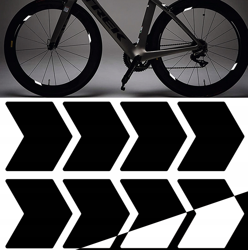

Naklejki Odblaskowe na rower koła Czarne x8
