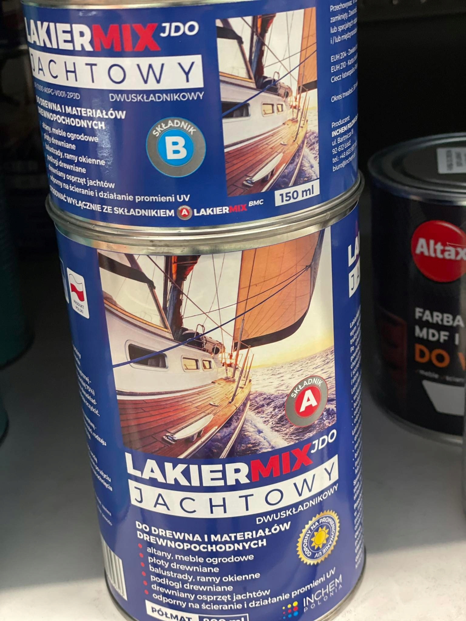 Lakier wodoodprmy półmat zestaw 1150ml odporny