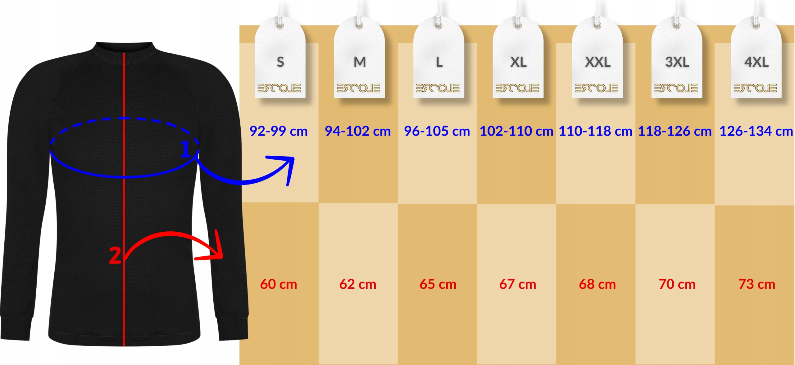 KOSZULKA TERMOAKTYWNA bluza termiczna męska damska ODDYCHAJĄCA czarna 4XL Długość rękawa 85 cm