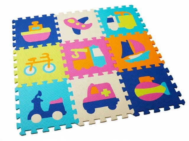 

Mata Piankowa Edukacyjna Kolorowa Puzzle Pojazdy
